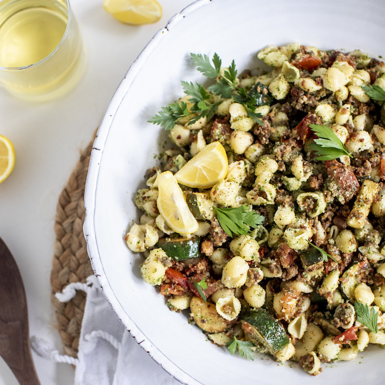 Picture of Italian Sausage& Pesto Pasta 